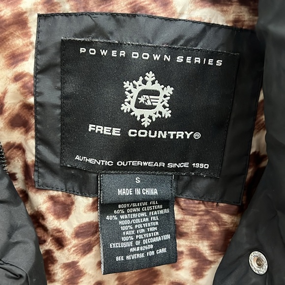 Free Country Women's Down Jacket Black Power Down Series Puffer Hooded - Picture 5 of 10